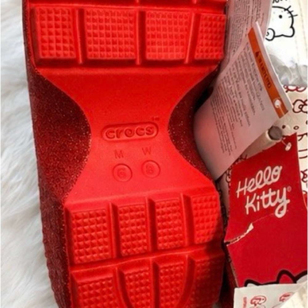CROCS Red Hello Kitty Glitter Slide - Picture 3 of 4